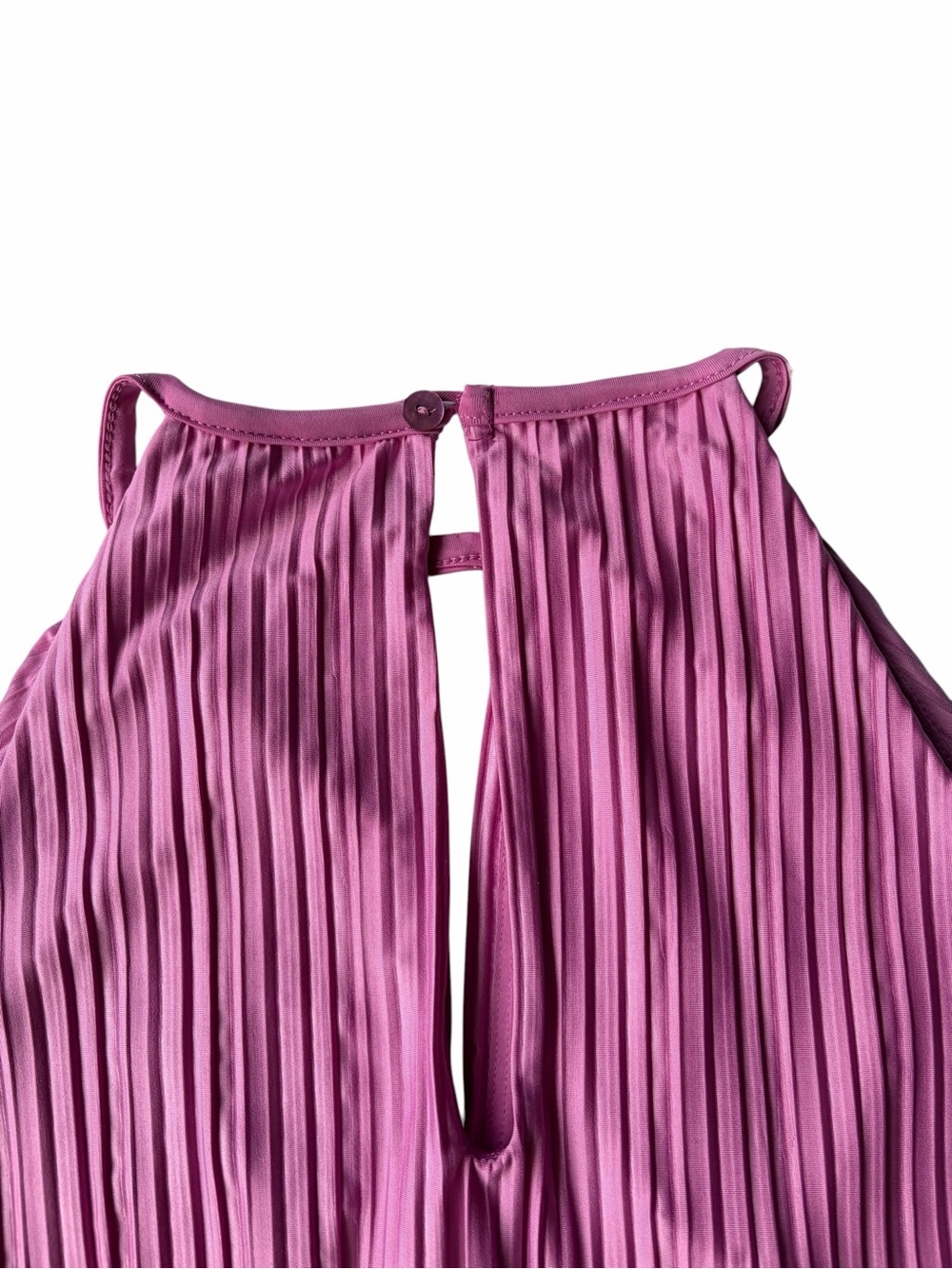Bailey 44 Isla Mauve Pink Plisse Halter Keyhole Peplum Top XL NWT - Picture 4 of 10